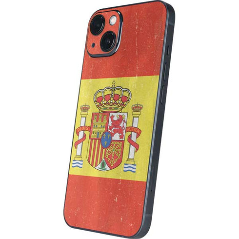 Spain Flag Distressed iPhone 15 Plus Skin